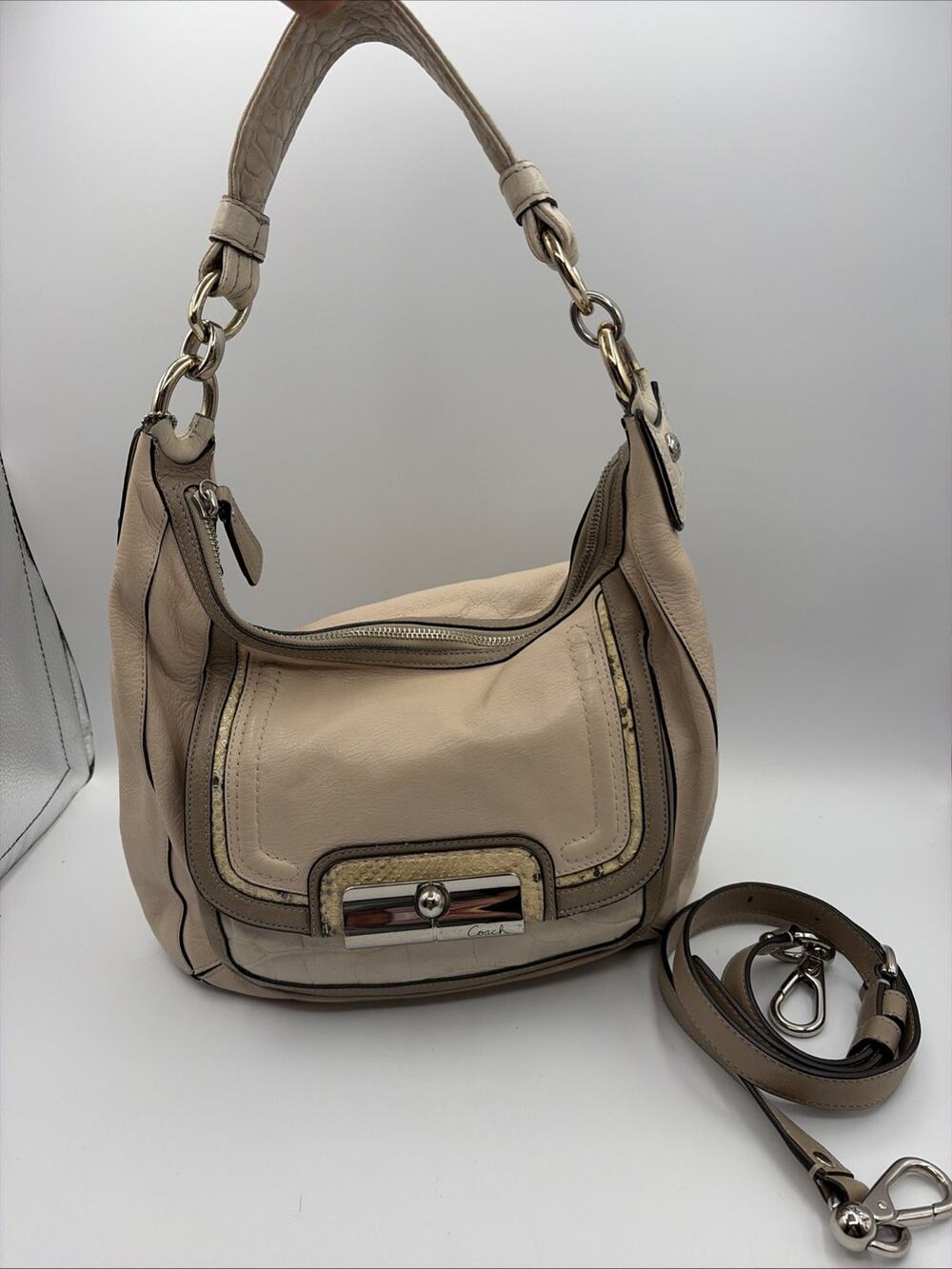 Vintage Coach 16803 Kristin Spectator Leather Hobo Bag w/ Handle & Crossbody